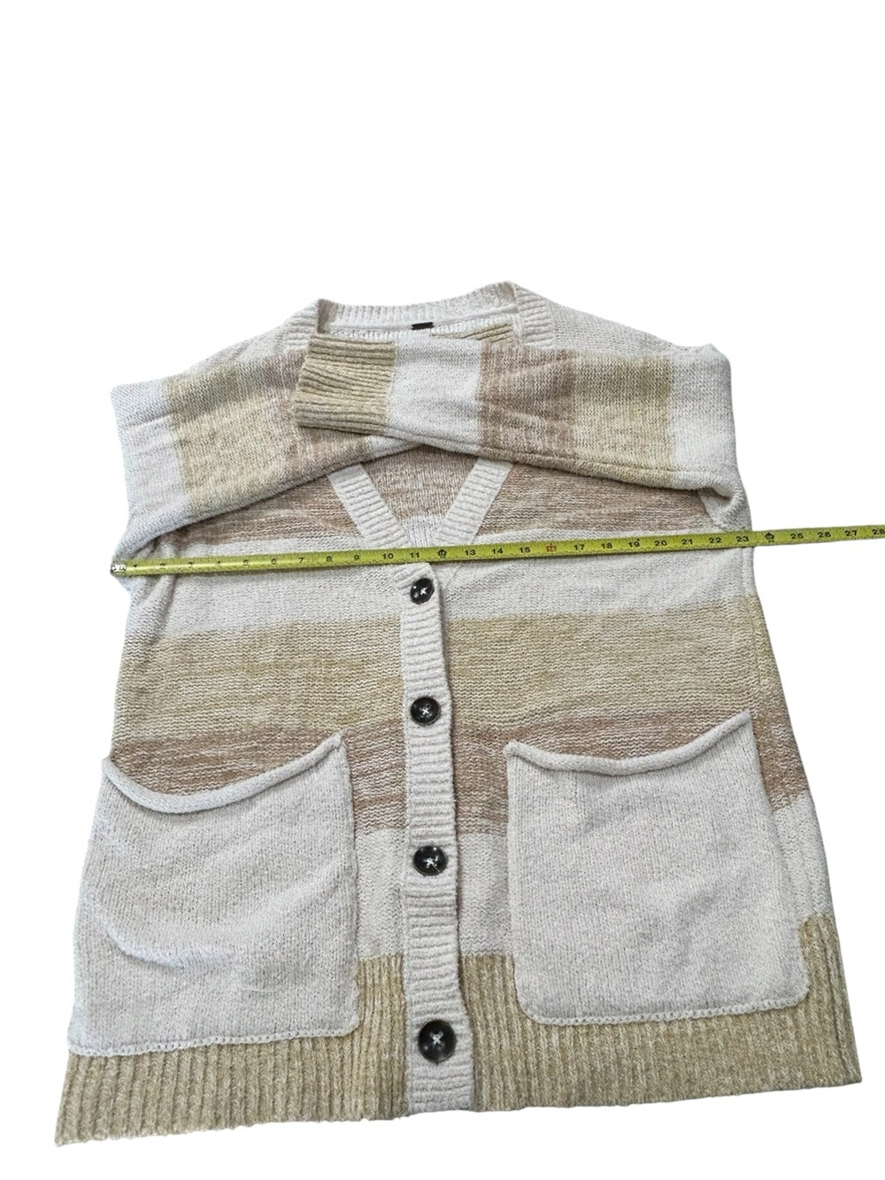 Free People Southport Beach Cardigan Chunky Knit Button Front Grains Combo Small - Picture 11 of 13